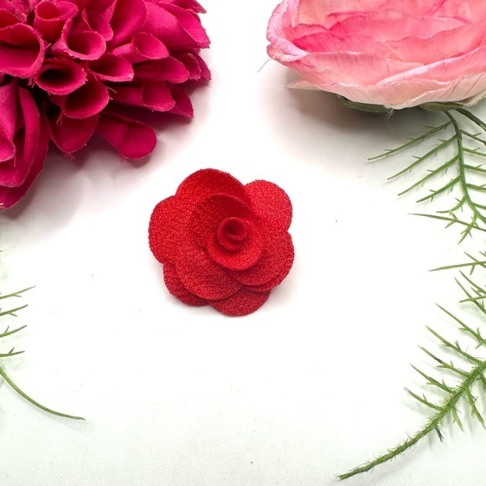 NEW⚜️Blooming Red Rose Fabric Brooch